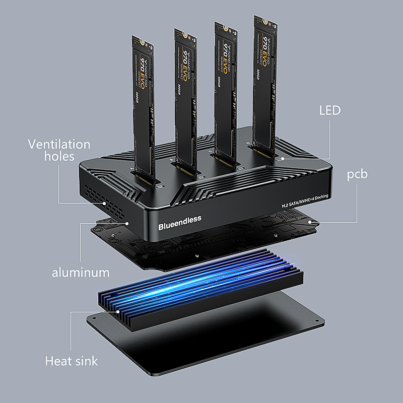 8Tb M2 Nvme Ssd - Blueendless 4-bay m2 SSD-dockingstation Type C