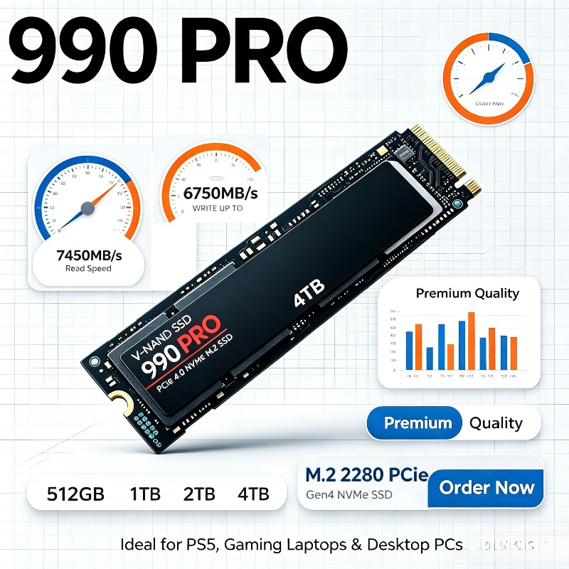 990 PRO Echte SSD – 512GB/1TB/ - Pcie 4.0 4Tb 2280 Ssd 7450Mbps recensie en prijs